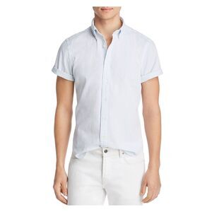 The Mens store Mens Light Blue Pinstripe Slim Fit Button Down Casual Shirt M